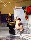 Turkish Bath Or Moorish Bath Two Women by Jean-Leon Gerome